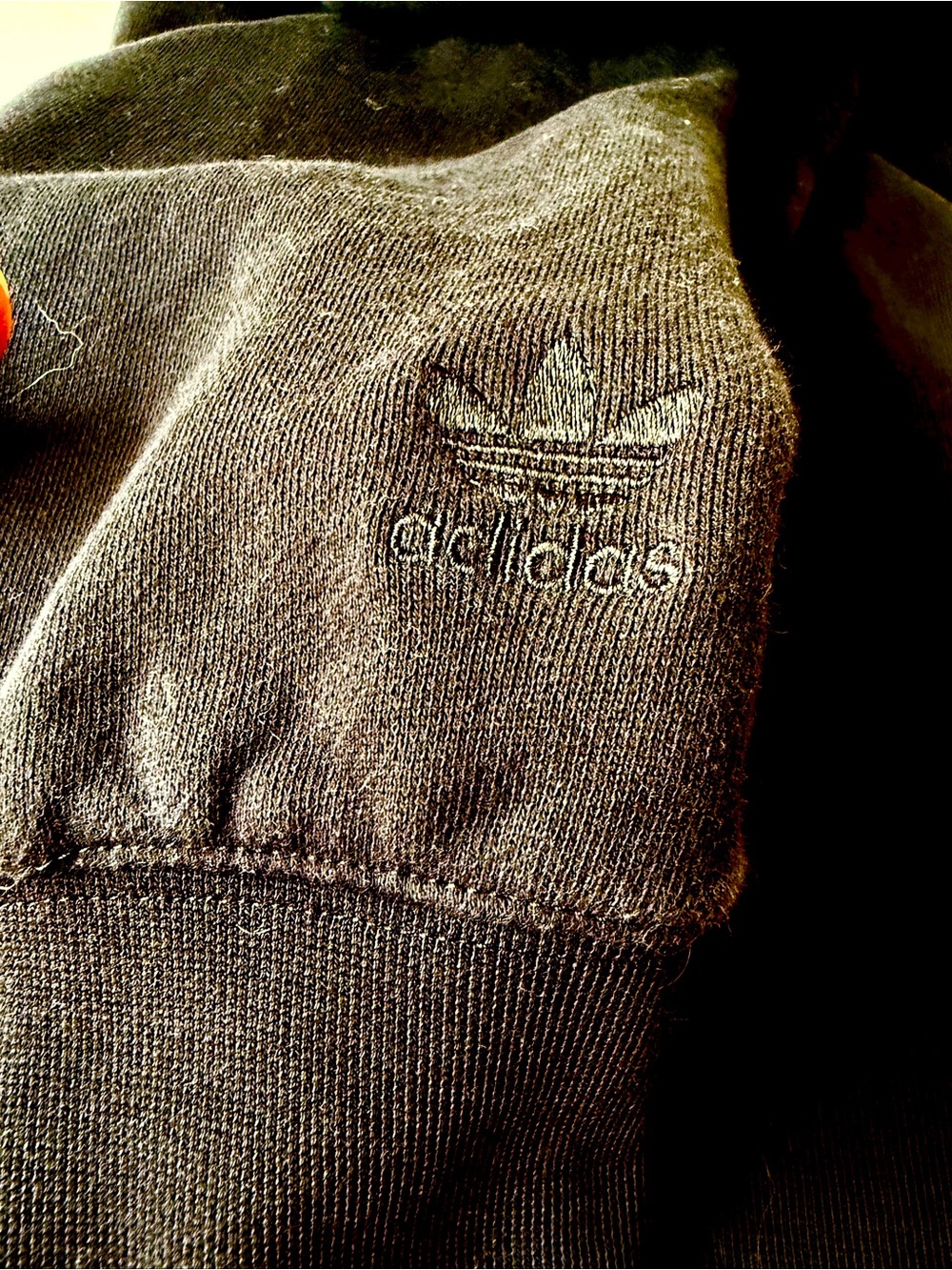 adidas Black and White Large Logo  Cropped Hoodie - Picture 9 of 11